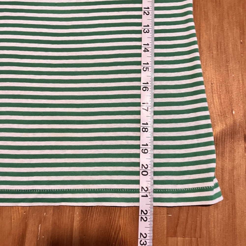Vintage 70's/80's Retro T-Shirt Medium Green White Striped Muscle Tee Fits Small - Picture 10 of 10